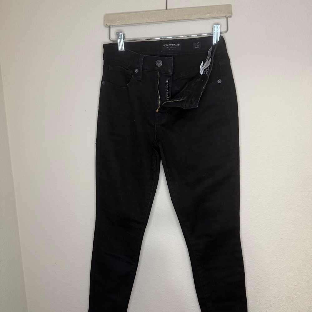 Lucky Brand Ava Skinny Jeans Black Size 26 (2) Stretch Denim